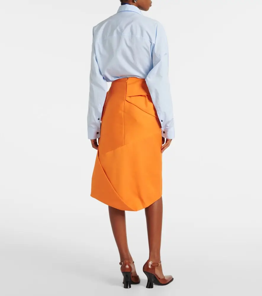 Dries Van Noten Draped satin midi skirt | Thumbnail 5