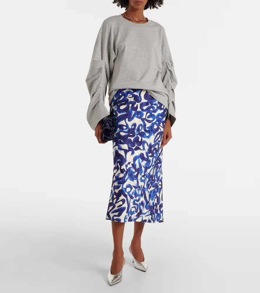 Dries Van Noten Ruched oversized cotton jersey top | Thumbnail 2