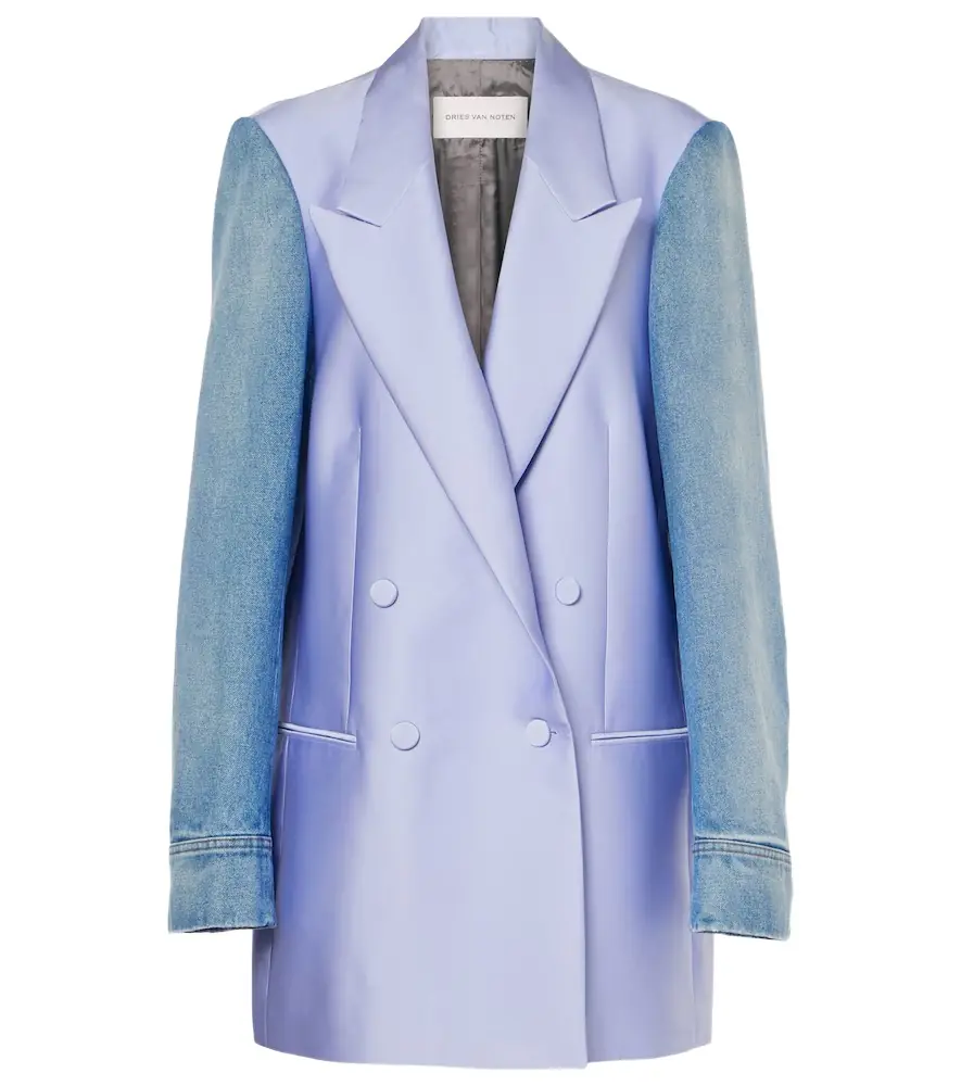 Dries Van Noten Denim-trimmed blazer | Image 1 Dries Van Noten Denim-trimmed blazer | Image 1