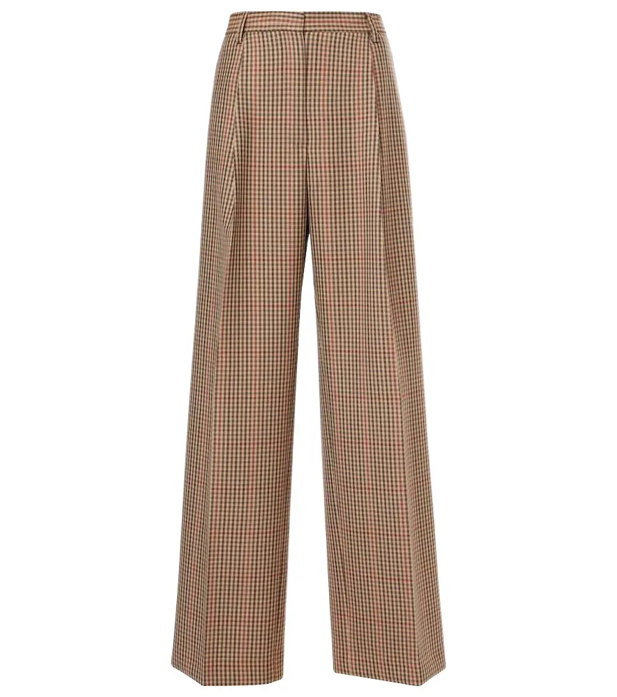 Dries Van Noten Checked wool wide-leg pants | Image 1 Dries Van Noten Checked wool wide-leg pants | Image 1