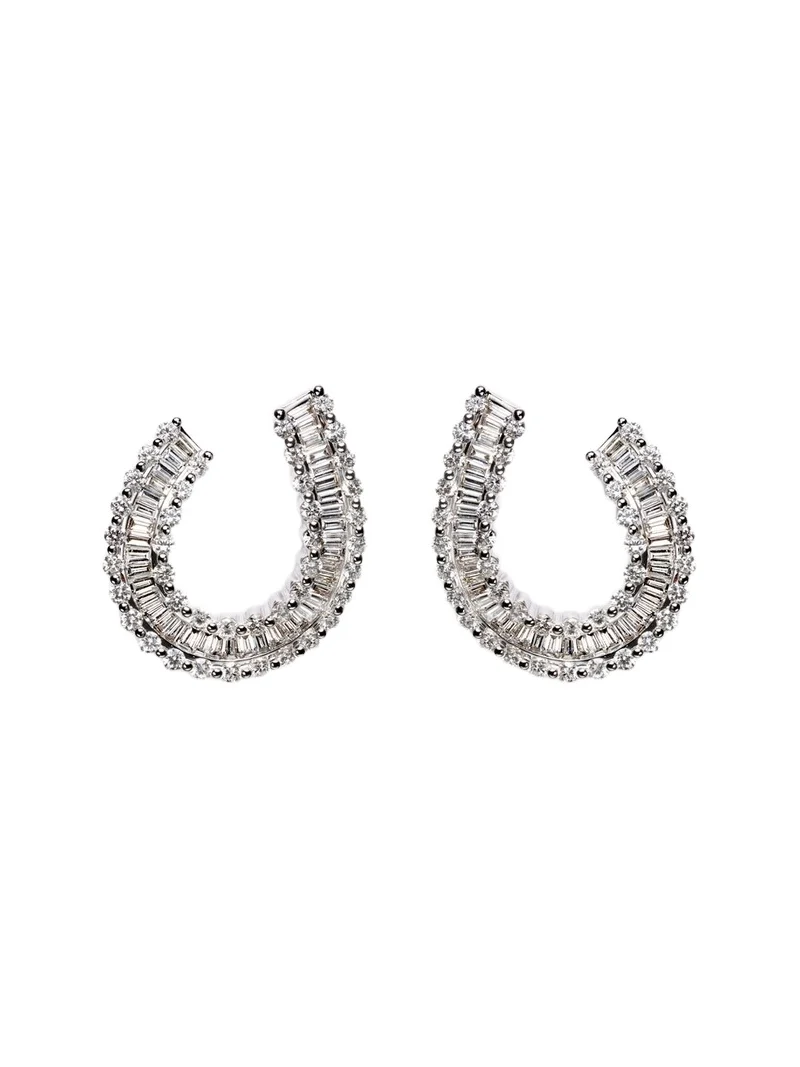 Baguette Love 18kt white gold earrings with diamonds