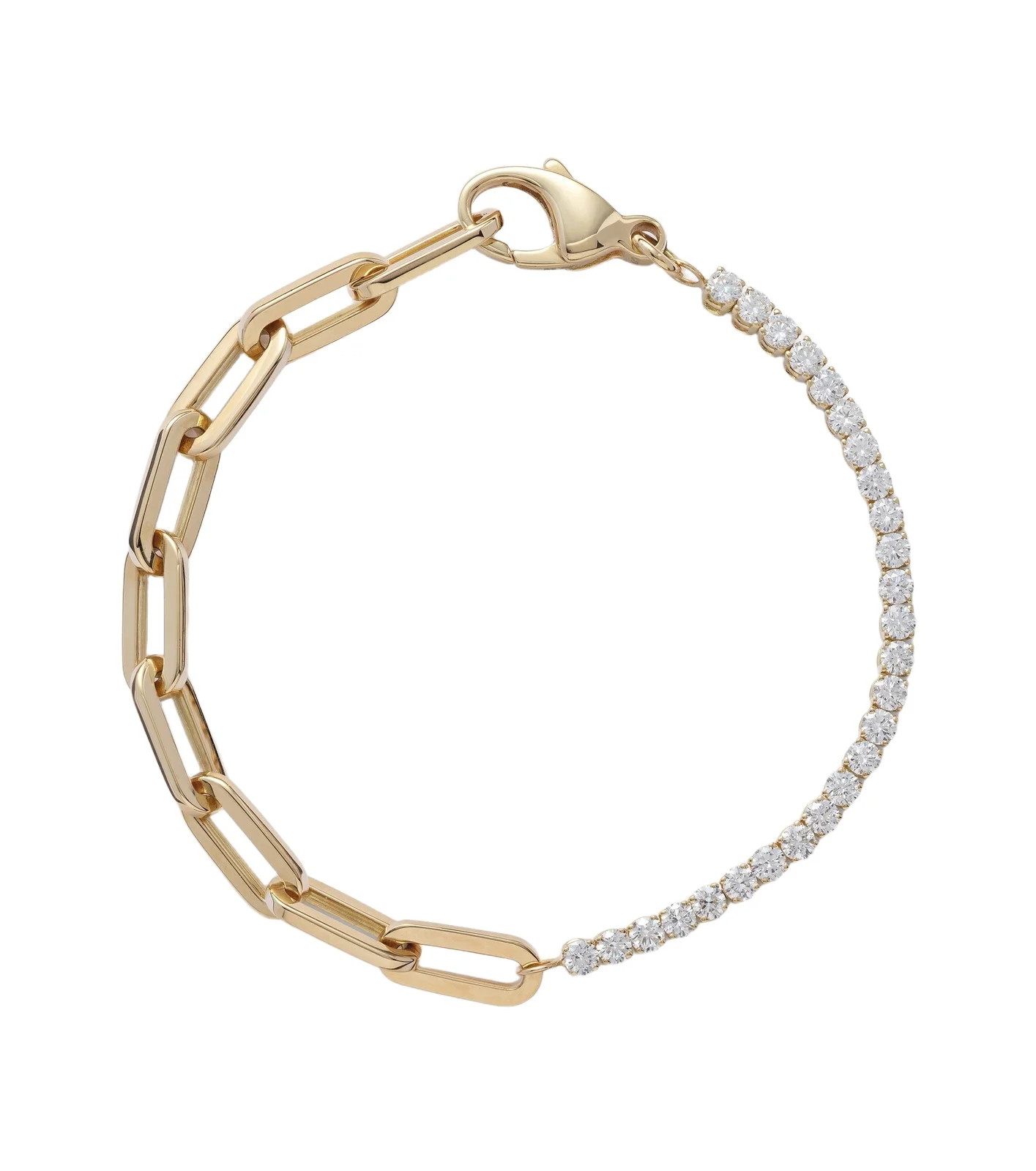 Link 18kt gold chain bracelet with diamonds Link 18kt gold chain bracelet with diamonds