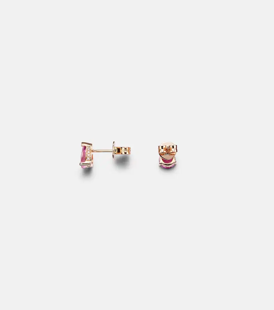 Shay Jewelry 18kt rose gold earrings with sapphire and diamonds | Thumbnail 4 Shay Jewelry 18kt rose gold earrings with sapphire and diamonds | Thumbnail 4