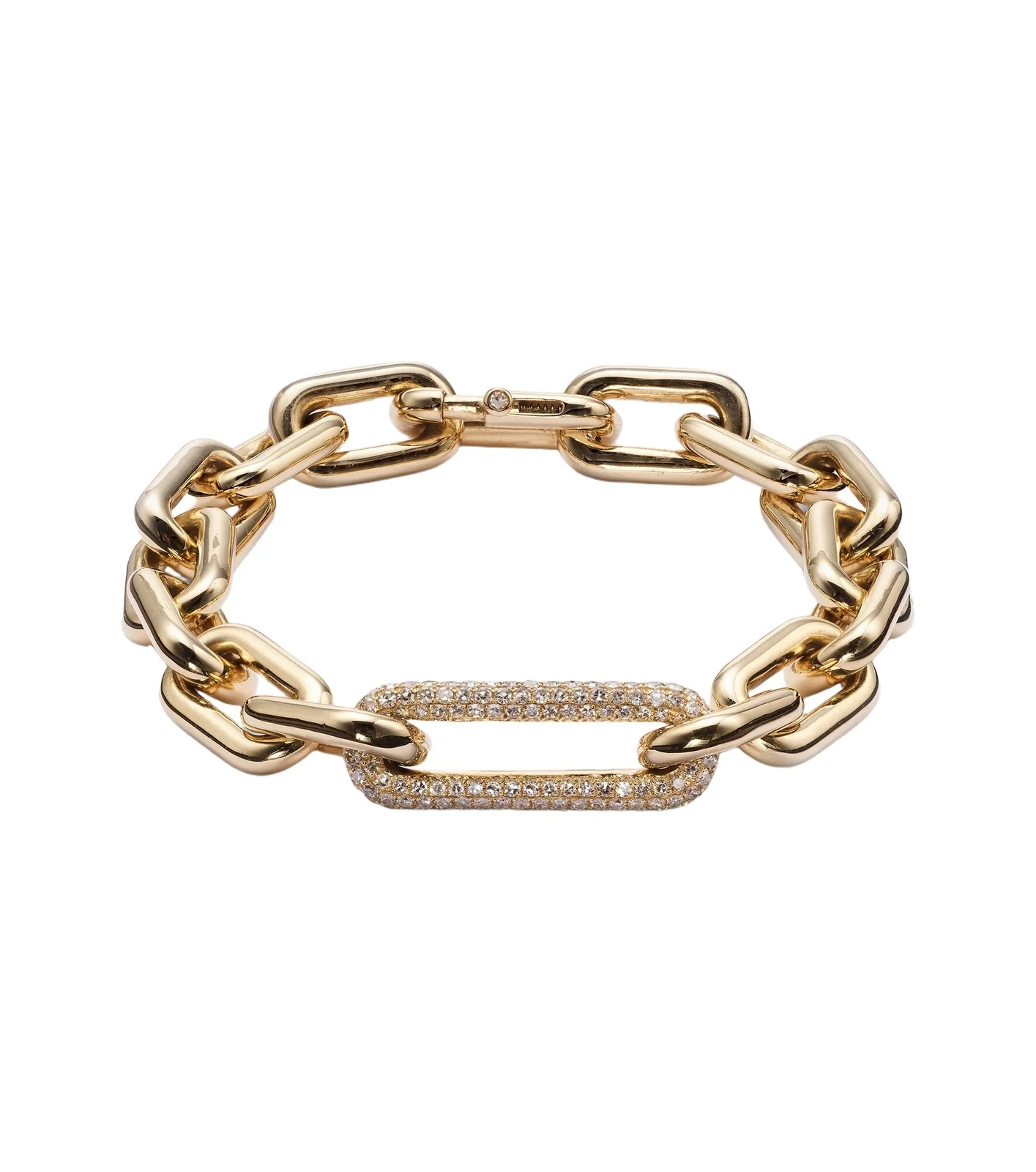 18kt gold chain bracelet with diamonds 18kt gold chain bracelet with diamonds