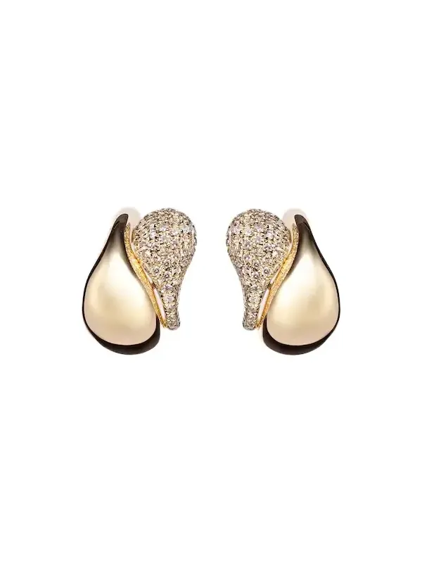 18kt gold earrings with diamonds 18kt gold earrings with diamonds