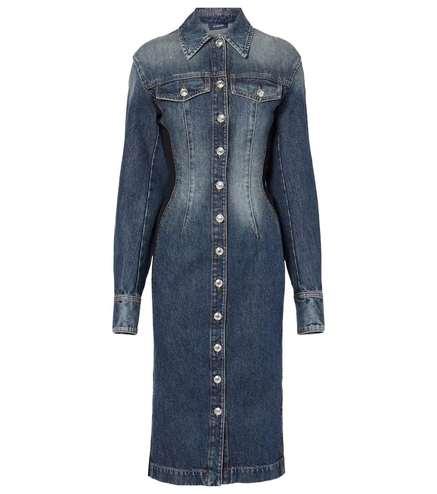 Sportmax Fiorito denim midi dress