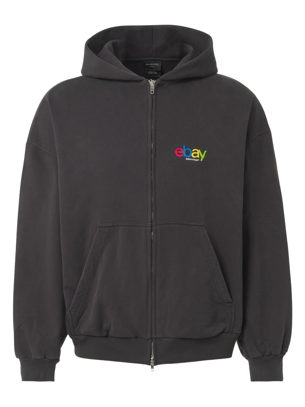 Printed cotton jersey hoodie