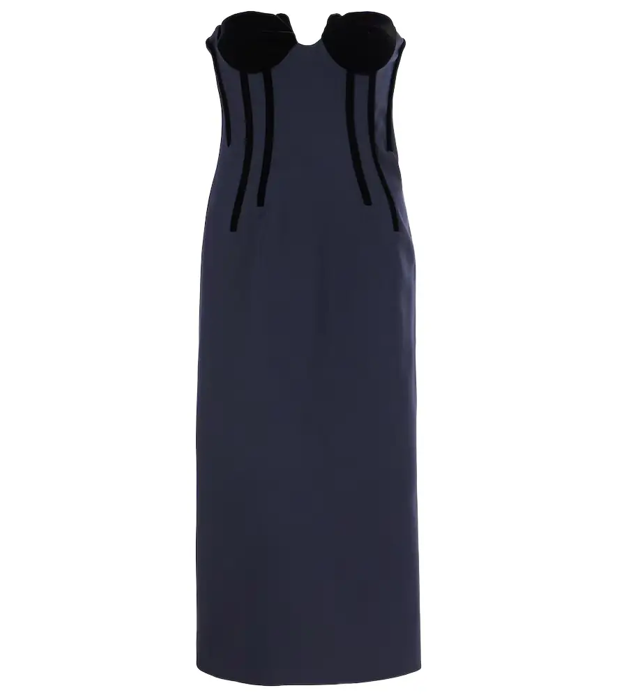 Sportmax Anemone wool-blend bustier midi dress | Image 1 Sportmax Anemone wool-blend bustier midi dress | Image 1