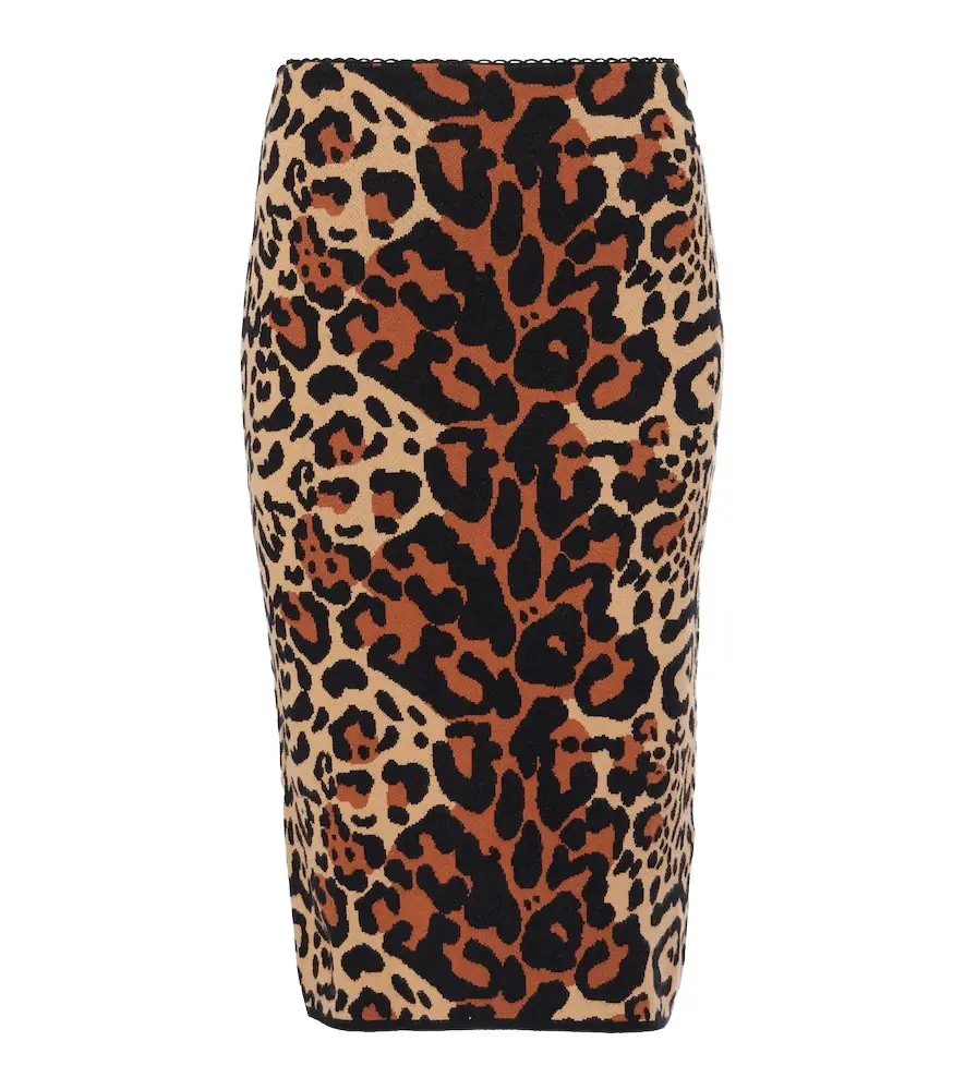 BLUMARINE Leo leopard-print jacquard pencil skirt