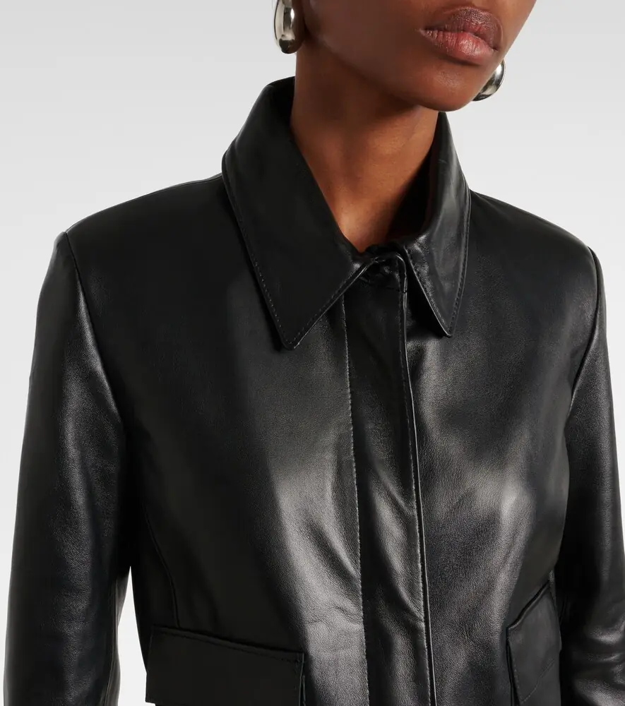 Nour Hammour Bleeker cropped leather jacket | Thumbnail 4 Nour Hammour Bleeker cropped leather jacket | Thumbnail 4