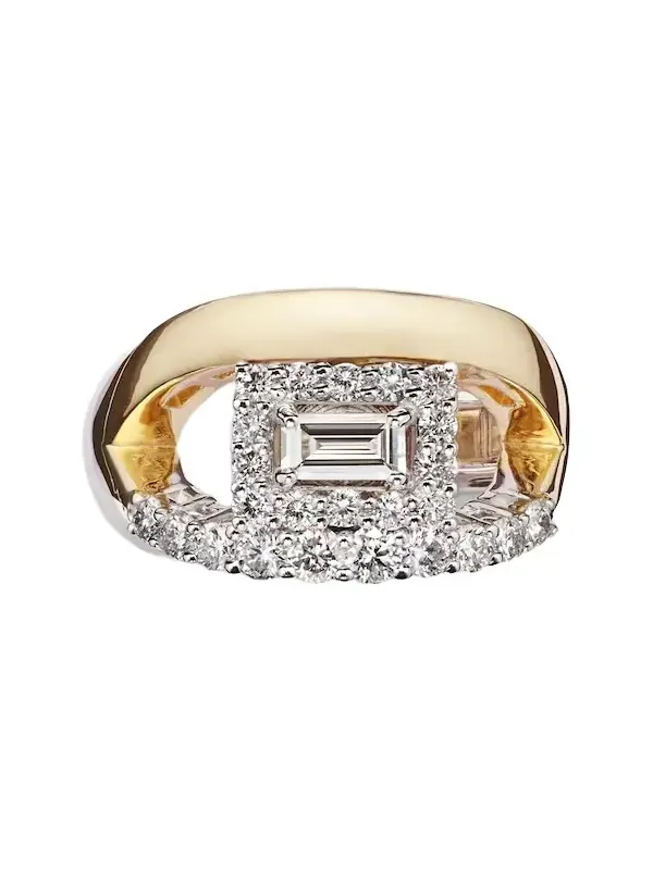 YEPREM Whisper Ear 18kt gold single ear cuff with diamonds