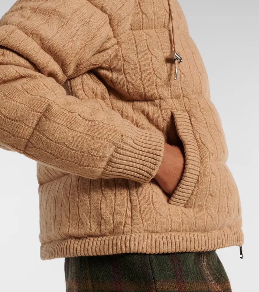 Polo Ralph Lauren Cable-knit wool and cashmere down jacket | Thumbnail 2