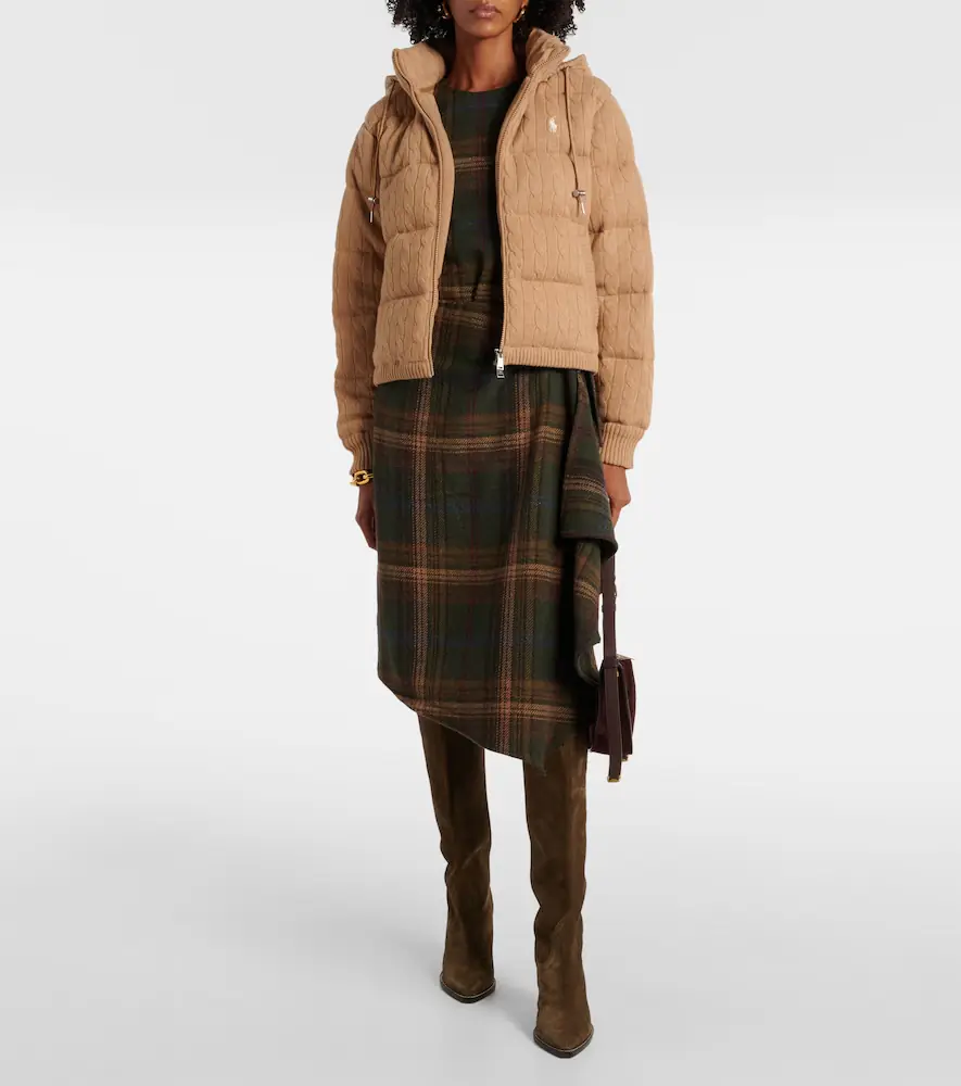 Polo Ralph Lauren Cable-knit wool and cashmere down jacket | Thumbnail 6