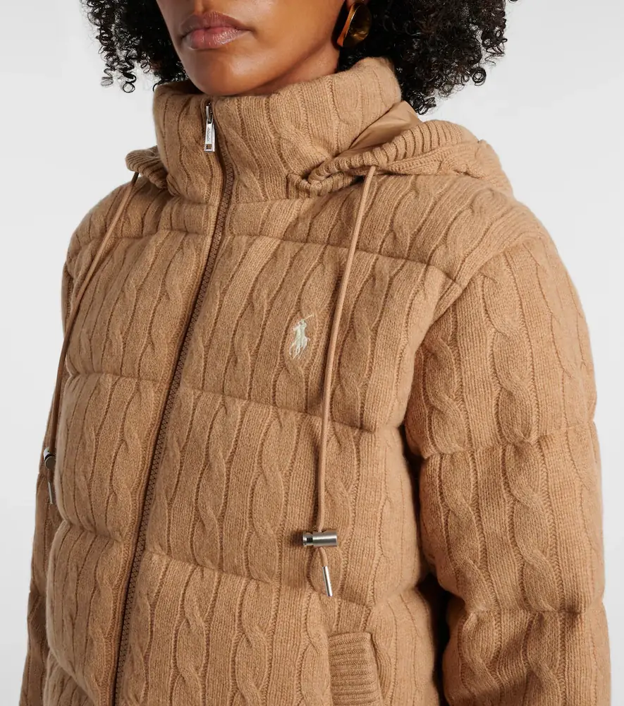 Polo Ralph Lauren Cable-knit wool and cashmere down jacket | Thumbnail 7