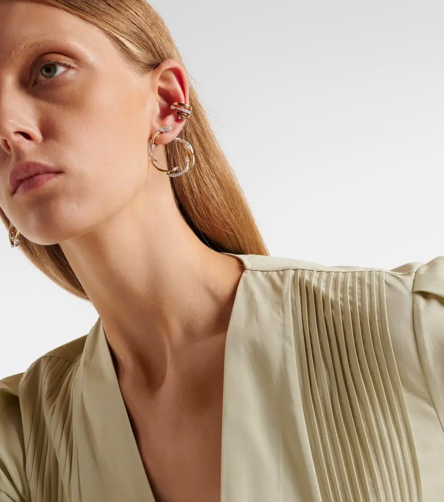 YEPREM Golden Strada 18kt yellow and white gold hoop earrings with diamonds | Thumbnail 4