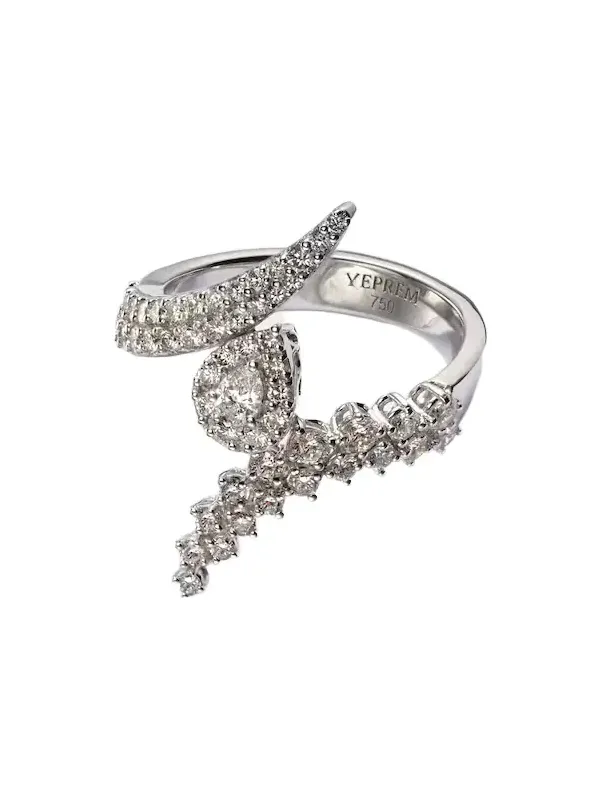 Y-Not 18kt white gold ring with diamonds