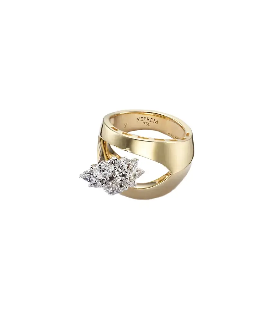 YEPREM Golden Strada 18kt gold ring with diamonds