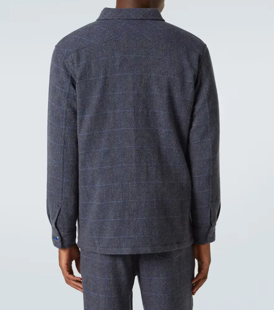 God’s True Cashmere Wizard herringbone checked cashmere overshirt | Thumbnail 2