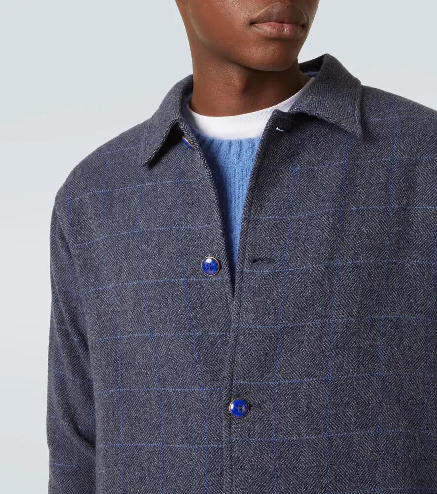 God’s True Cashmere Wizard herringbone checked cashmere overshirt | Thumbnail 4