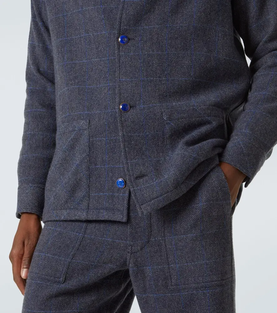 God’s True Cashmere Wizard herringbone checked cashmere overshirt | Thumbnail 5