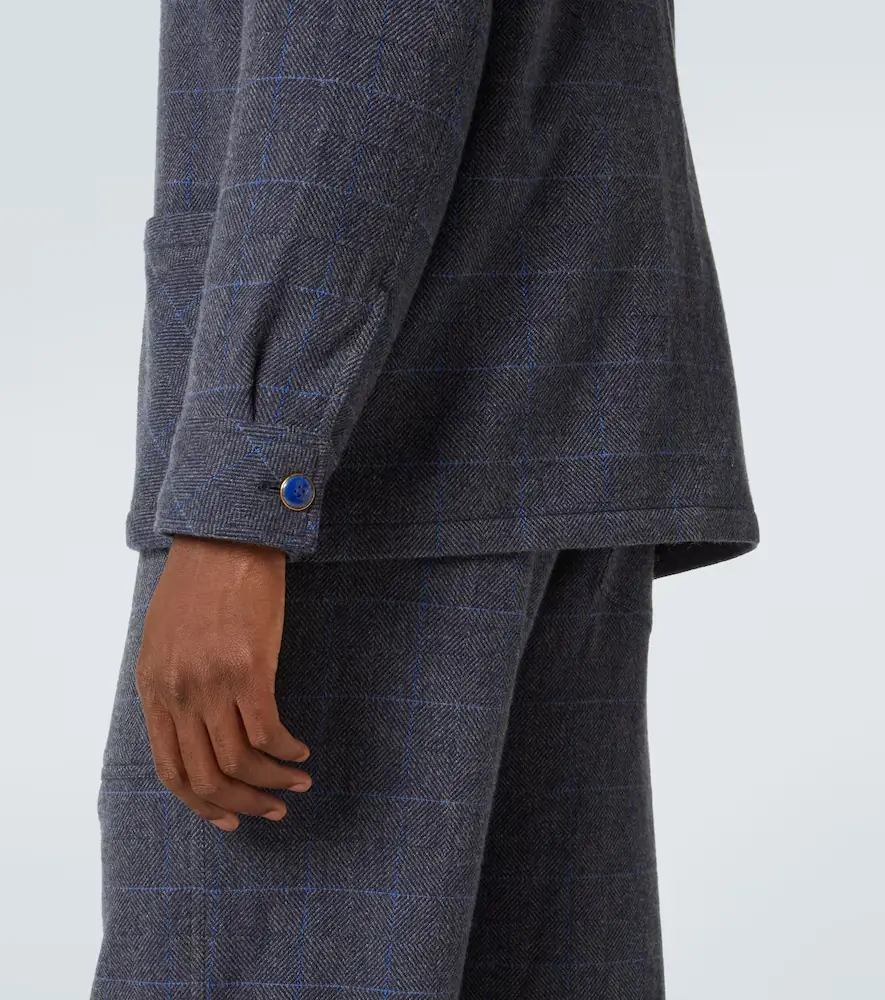 God’s True Cashmere Wizard herringbone checked cashmere overshirt | Thumbnail 6