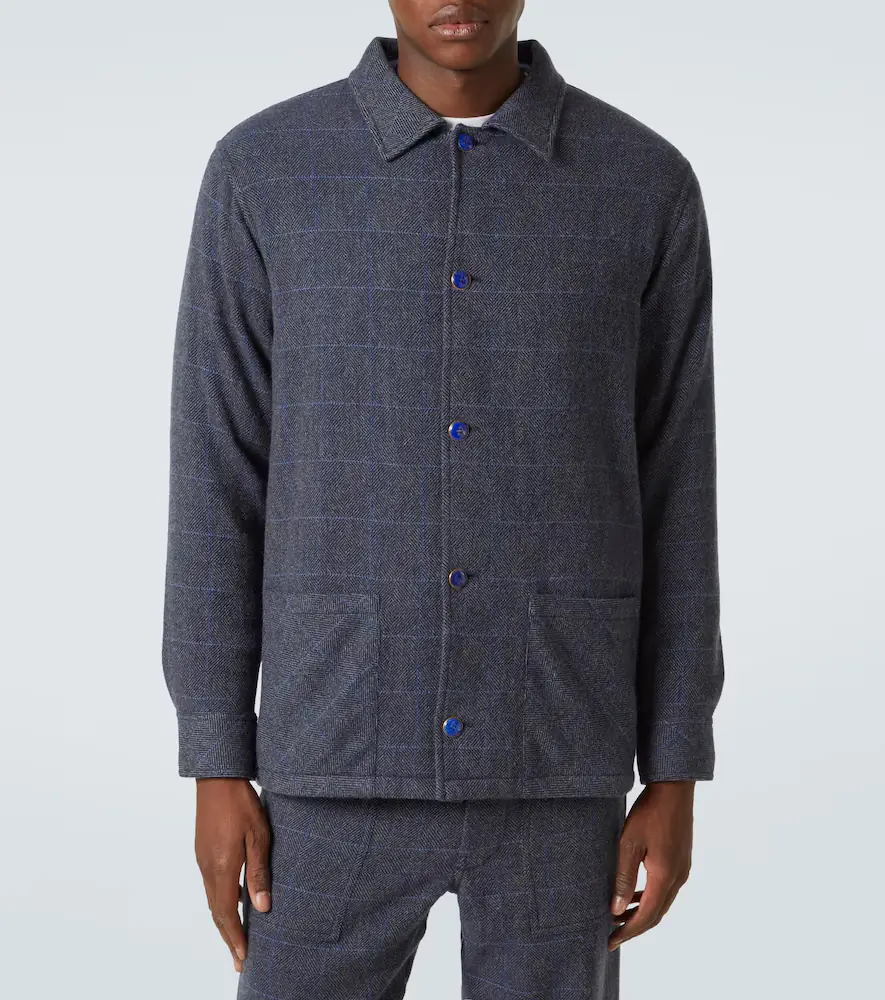 God’s True Cashmere Wizard herringbone checked cashmere overshirt | Thumbnail 7