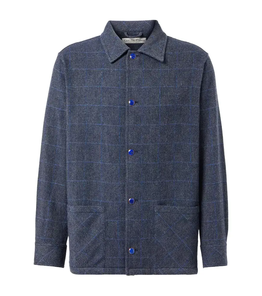 God’s True Cashmere Wizard herringbone checked cashmere overshirt