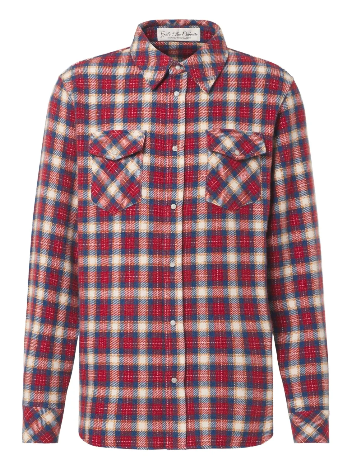 God’s True Cashmere Ski Santa Fe plaid cashmere shirt