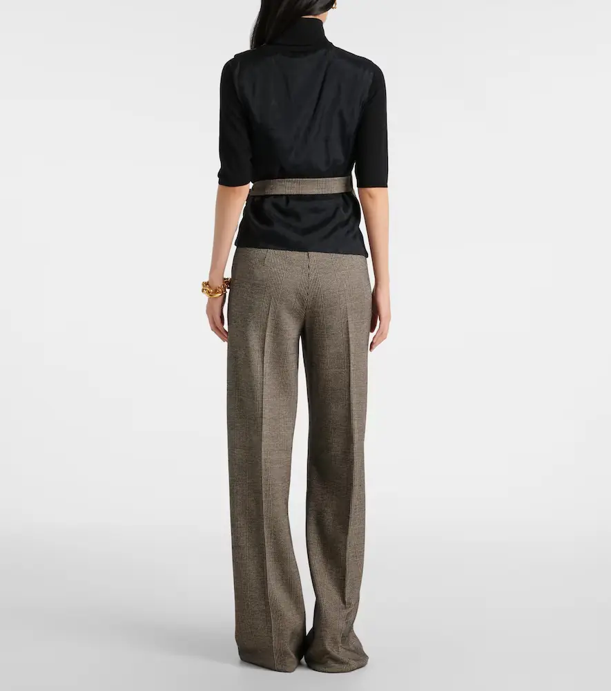 Max Mara Adige houndstooth wool-blend wrap top | Thumbnail 4 Max Mara Adige houndstooth wool-blend wrap top | Thumbnail 4