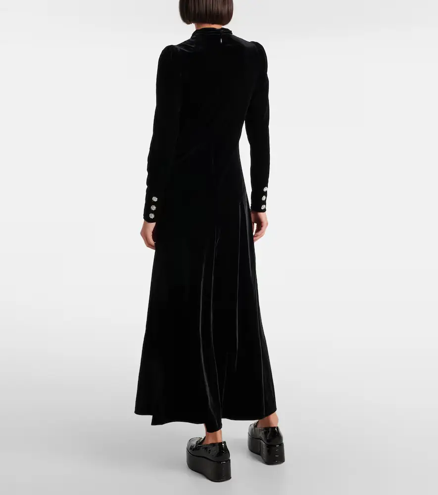 Ganni Cutout velvet midi dress | Thumbnail 2