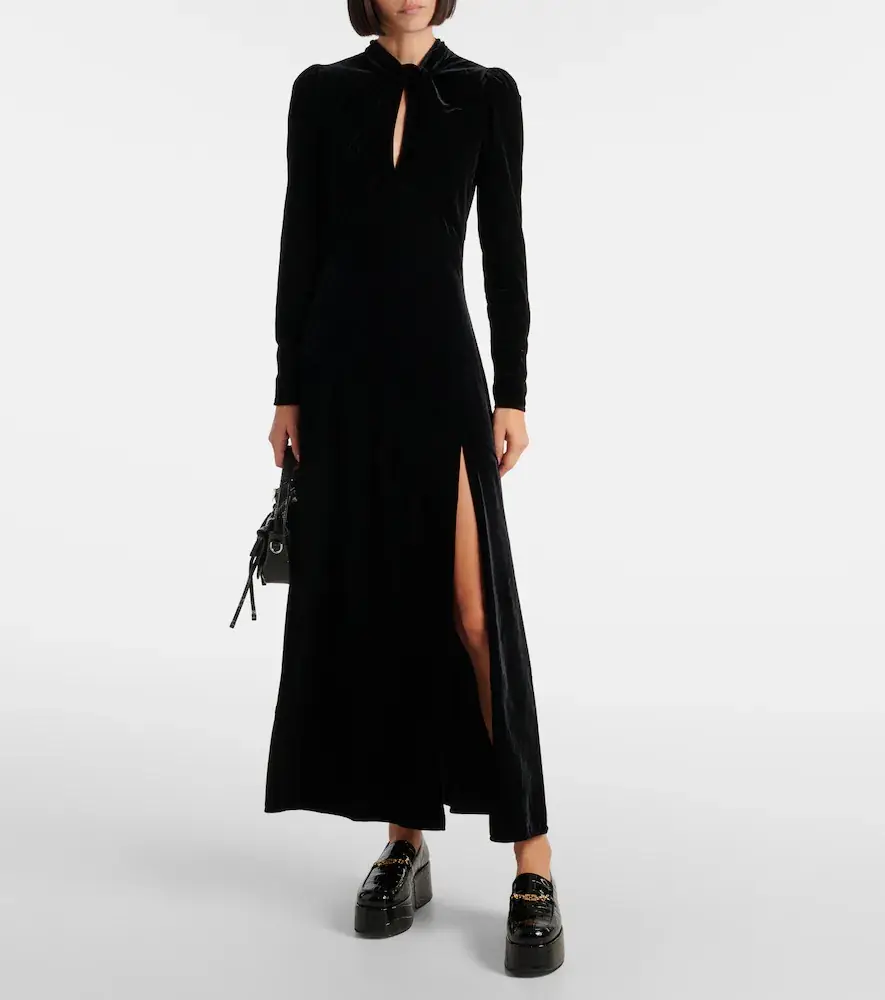 Ganni Cutout velvet midi dress | Thumbnail 6