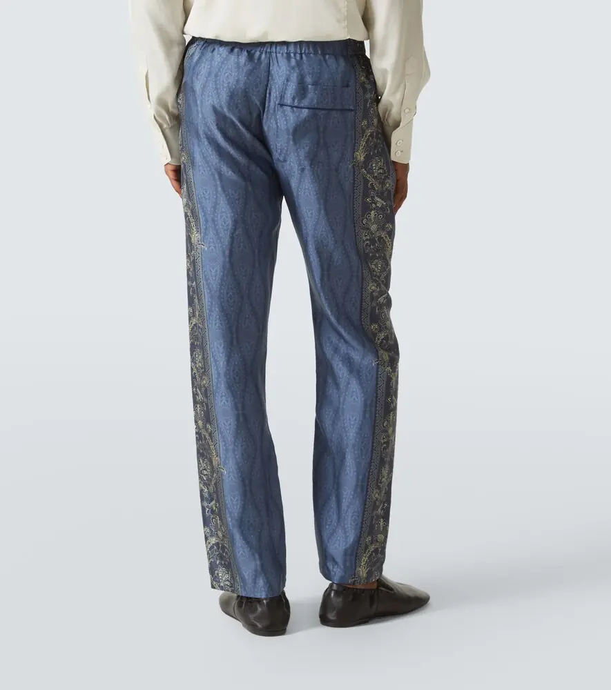 Etro Paisley silk straight pants | Thumbnail 2