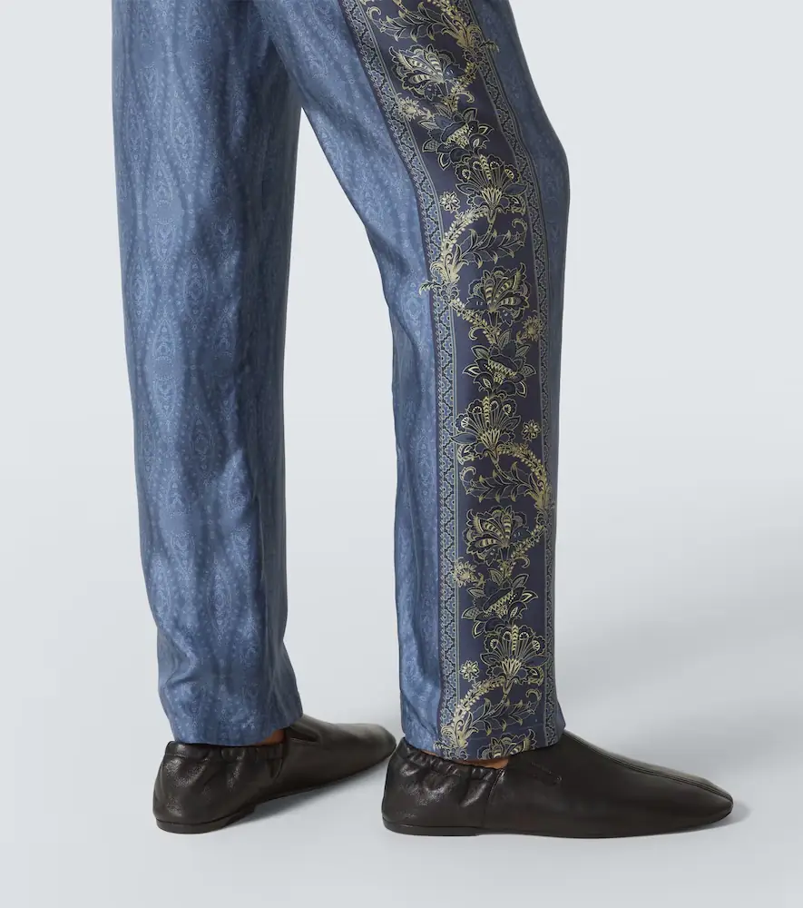 Etro Paisley silk straight pants | Thumbnail 6