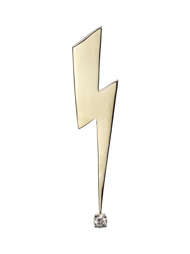 Sydney Evan Lightning Bolt 14kt gold and diamond brooch