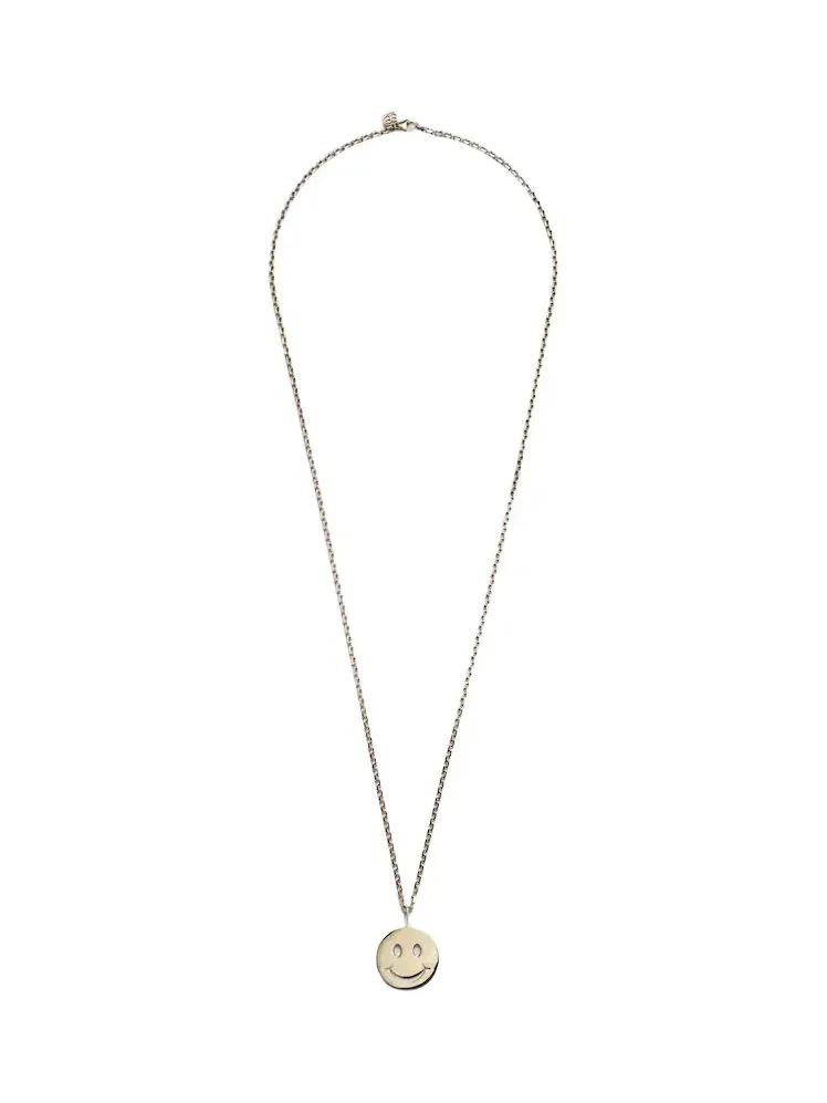 Sydney Evan Happy Face 14kt yellow gold charm necklace