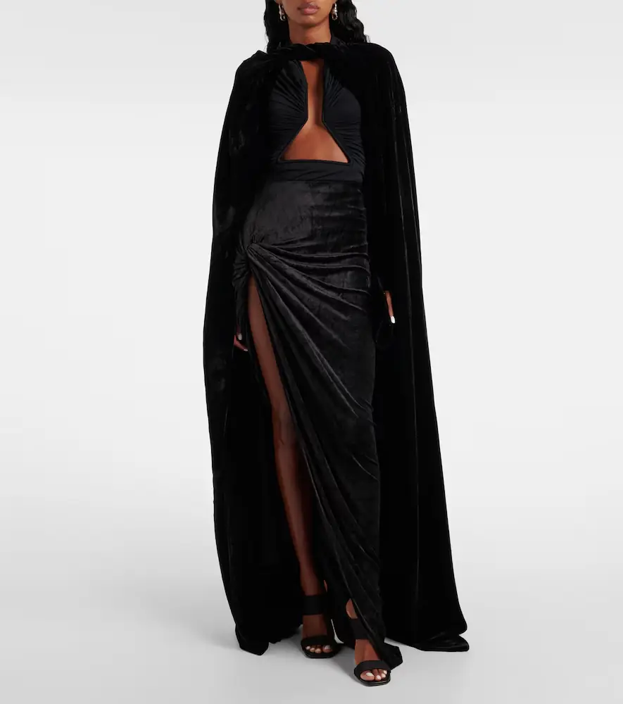 Rick Owens Lilies Twist Edfu velvet maxi skirt | Thumbnail 5