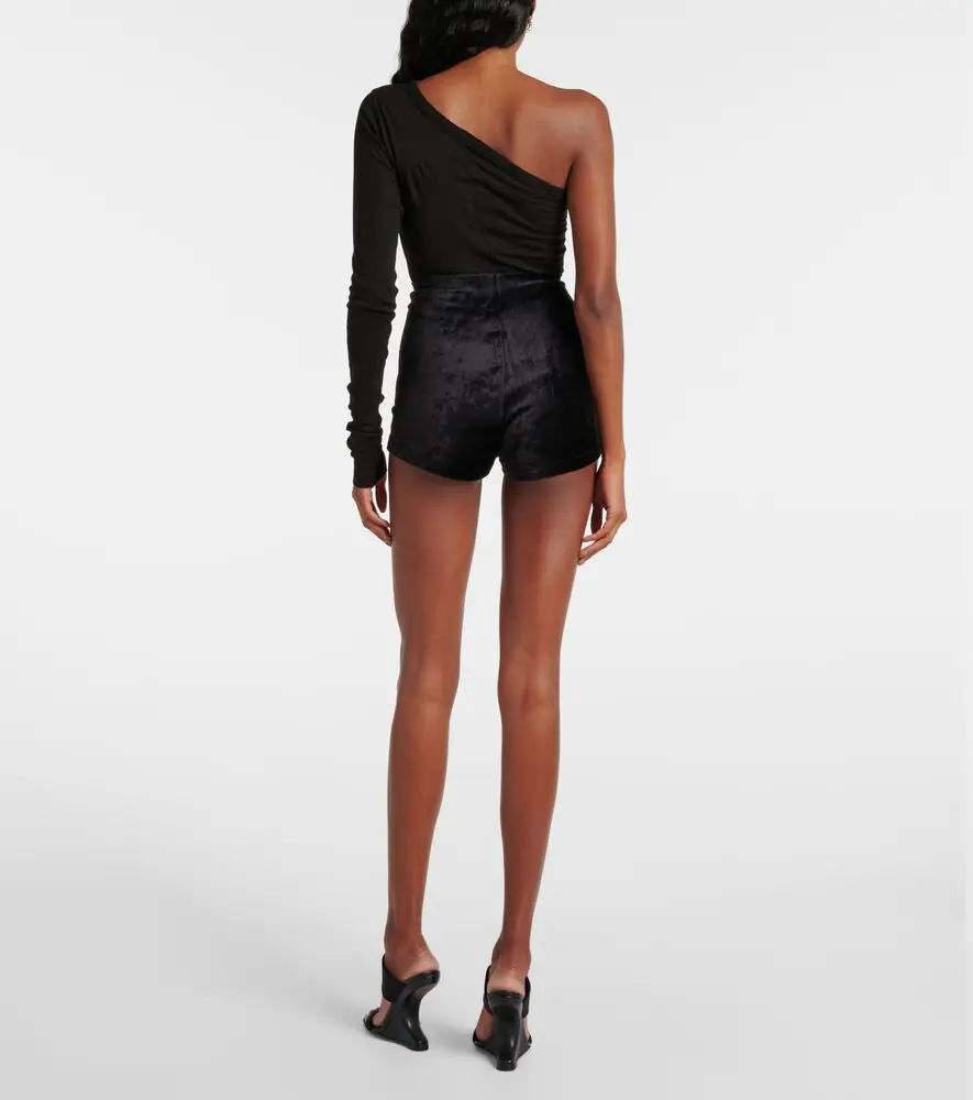 Rick Owens Lilies Dirt velvet jersey shorts | Thumbnail 3
