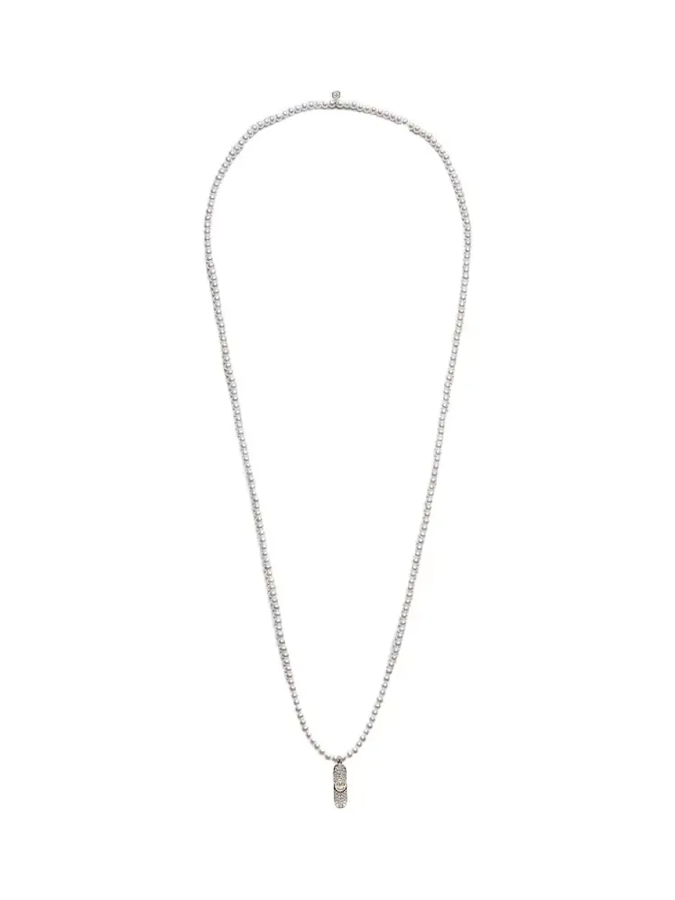Happy Face Skateboard charm necklace with pearls