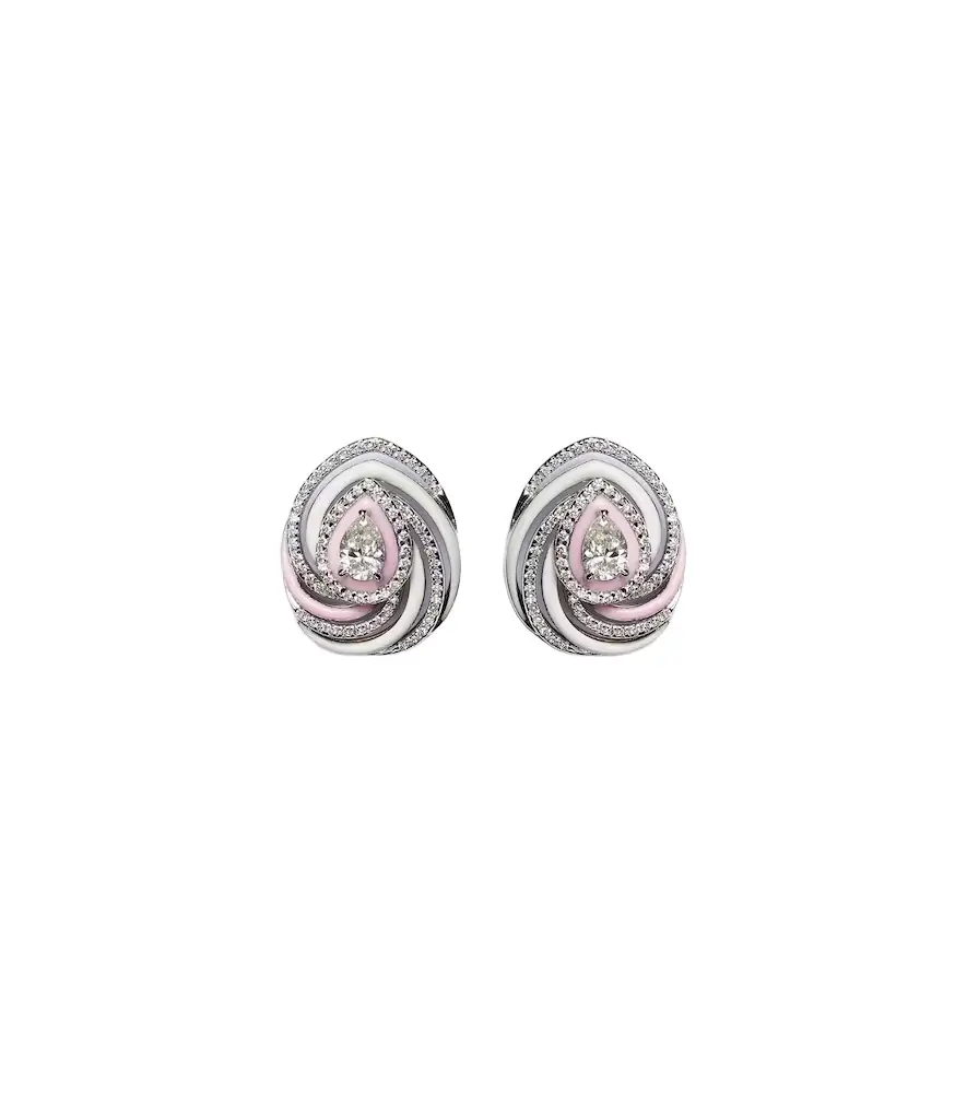 Kamyen Oceane 18kt white gold earrings with enamel and diamonds | Image 1 Kamyen Oceane 18kt white gold earrings with enamel and diamonds | Image 1