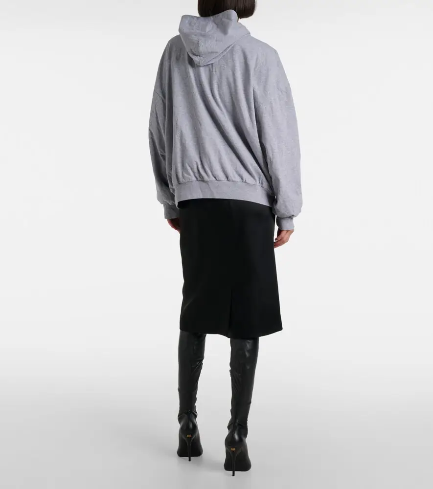 Balenciaga Logo cotton jersey hoodie | Thumbnail 3 Balenciaga Logo cotton jersey hoodie | Thumbnail 3
