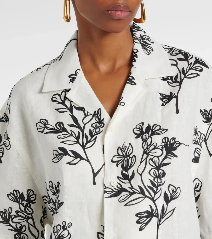 Jacquemus Jean floral linen bowling shirt | Thumbnail 6