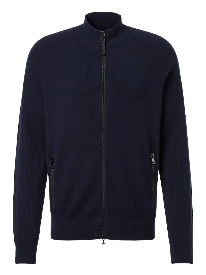 Dexter wool and cashmere zip-up sweater