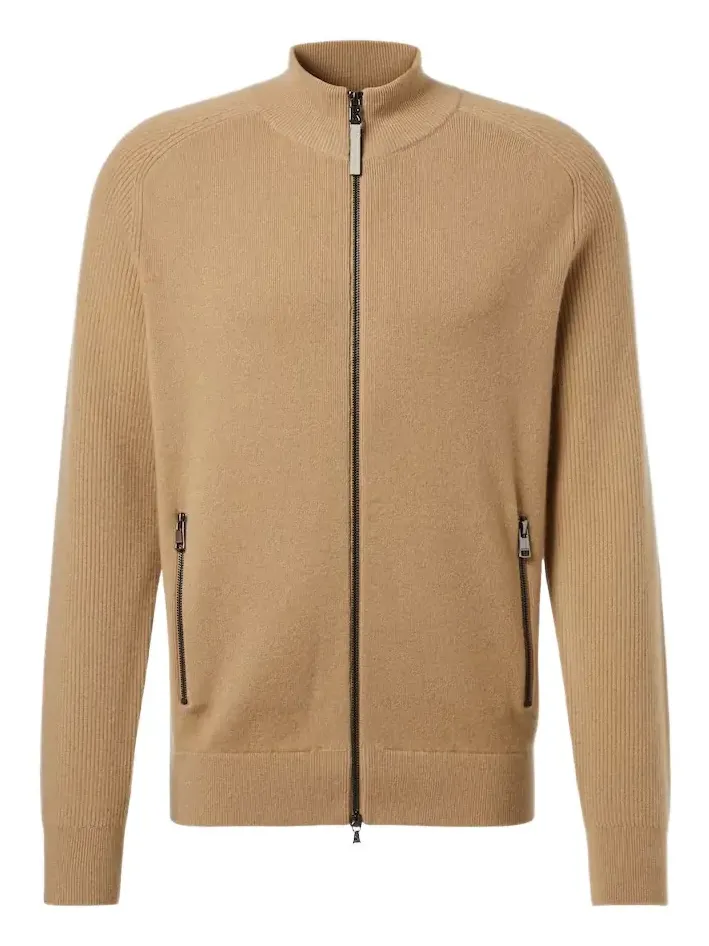 Dexter wool and cashmere zip-up sweater