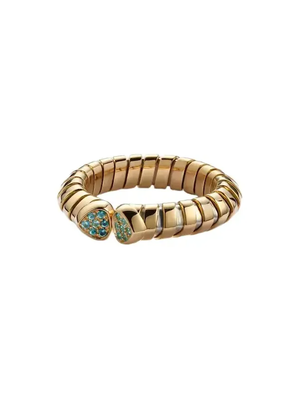 Trisolina 18kt gold ring with tourmalines