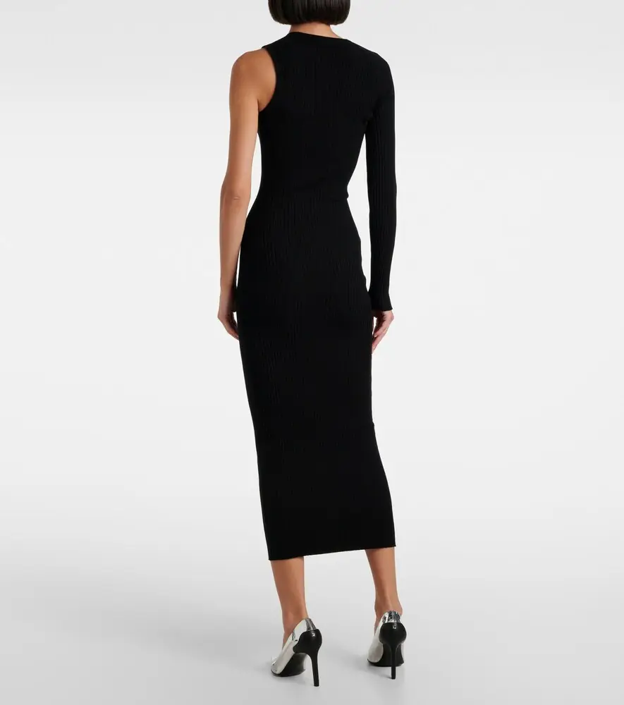 Courrèges Courrèges Asymmetric ribbed-knit midi dress | Thumbnail 2