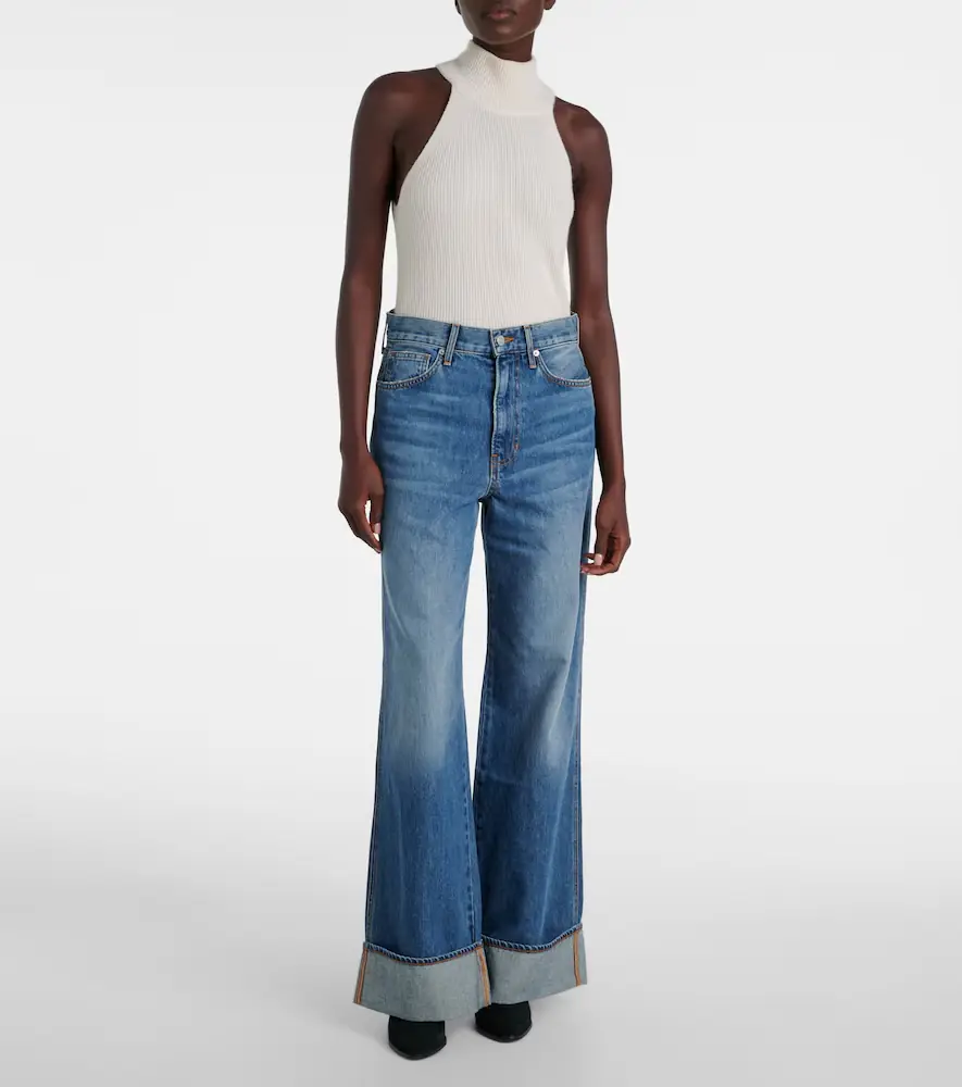 Veronica Beard Taylor high-rise wide-leg jeans | Thumbnail 4