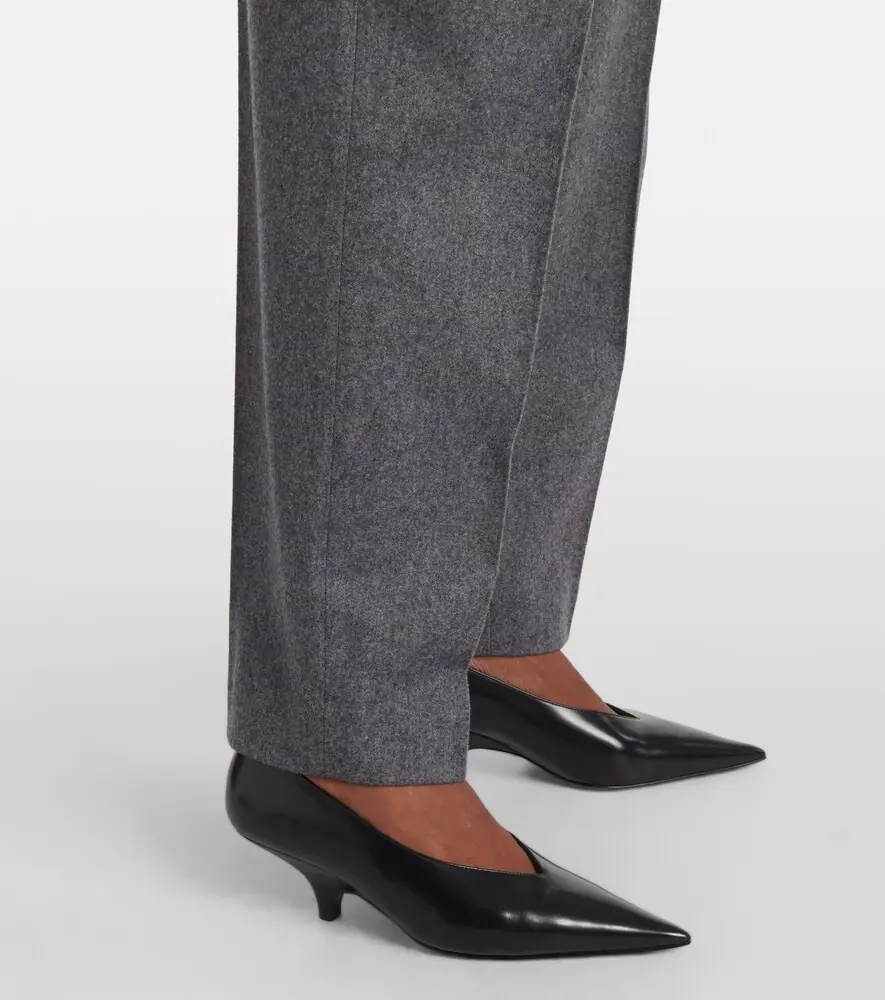 TOTEME Low-rise wool-blend flannel straight pants | Thumbnail 4