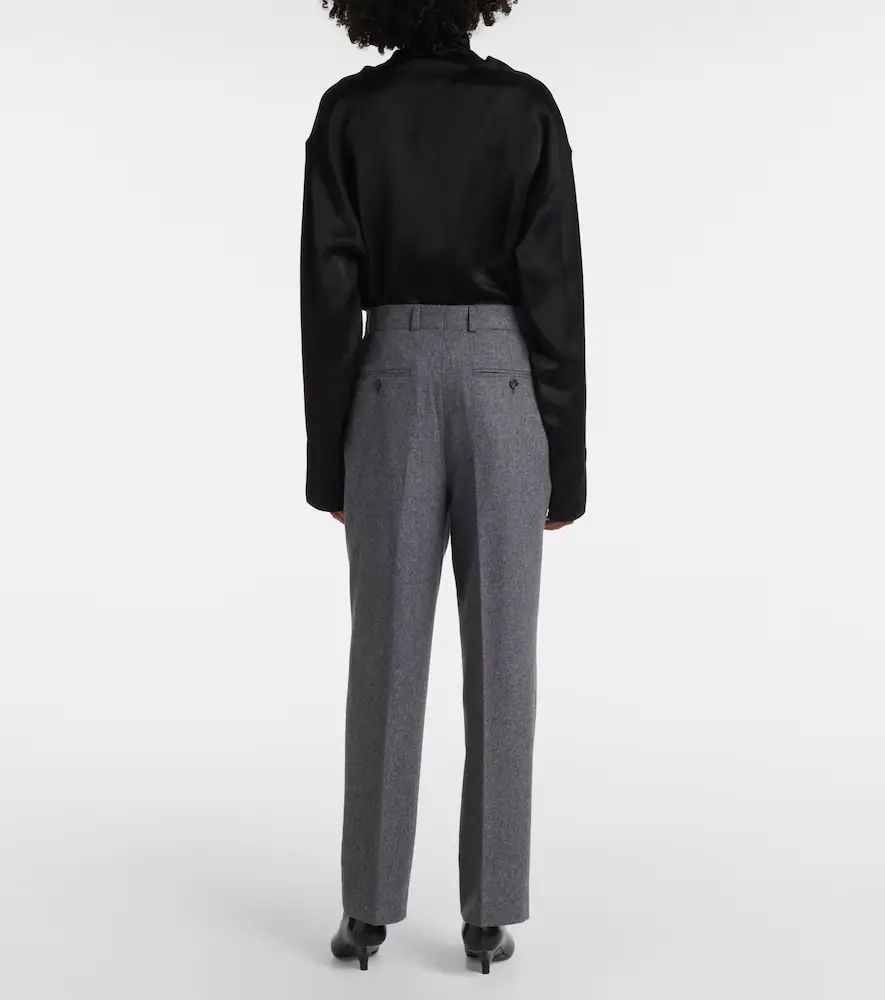 TOTEME Low-rise wool-blend flannel straight pants | Thumbnail 5