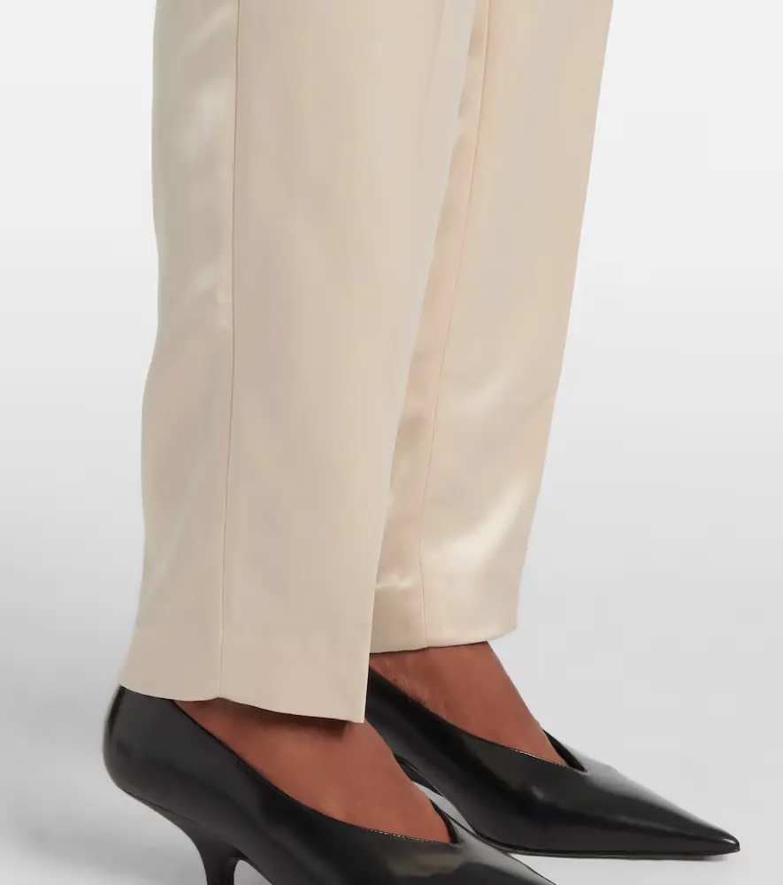 TOTEME High-rise satin straight pants | Thumbnail 4