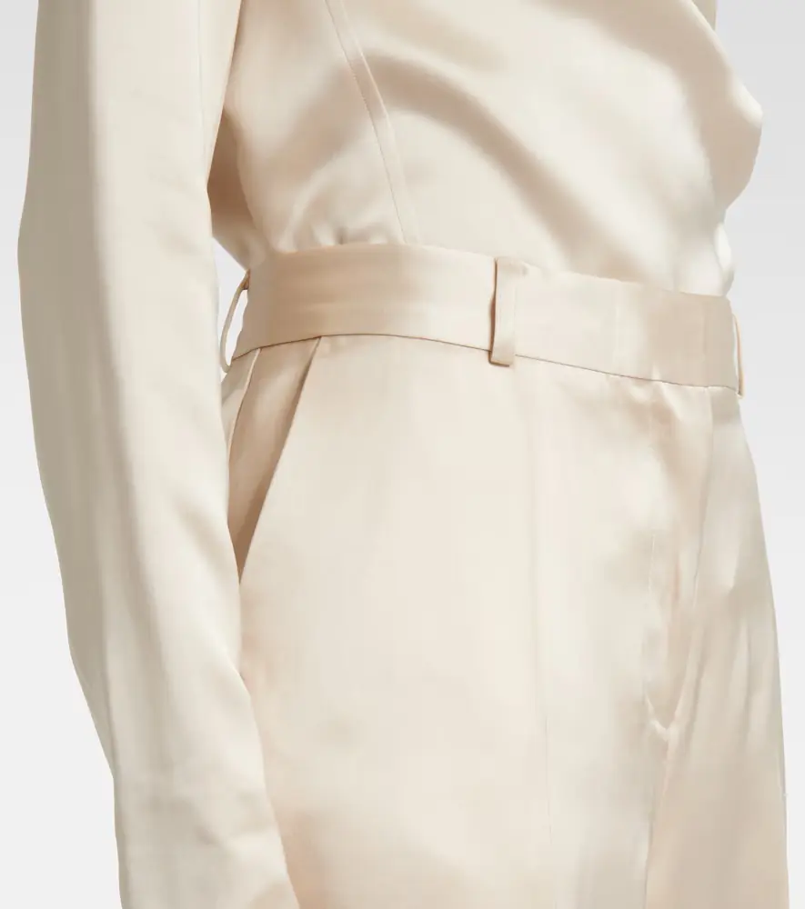 TOTEME High-rise satin straight pants | Thumbnail 5